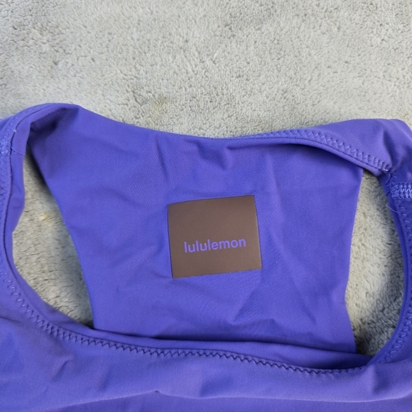 Lululemon Wunder Train Long Line Bra Purple Charged Indigo Support Sz 12 - Picture 3 of 7